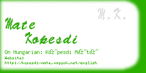 mate kopesdi business card